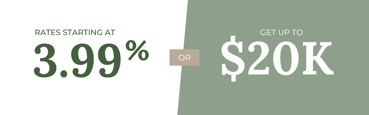 3.99 percent rate or up to 20k